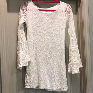 Lace Bell Sleeved Mini Dress